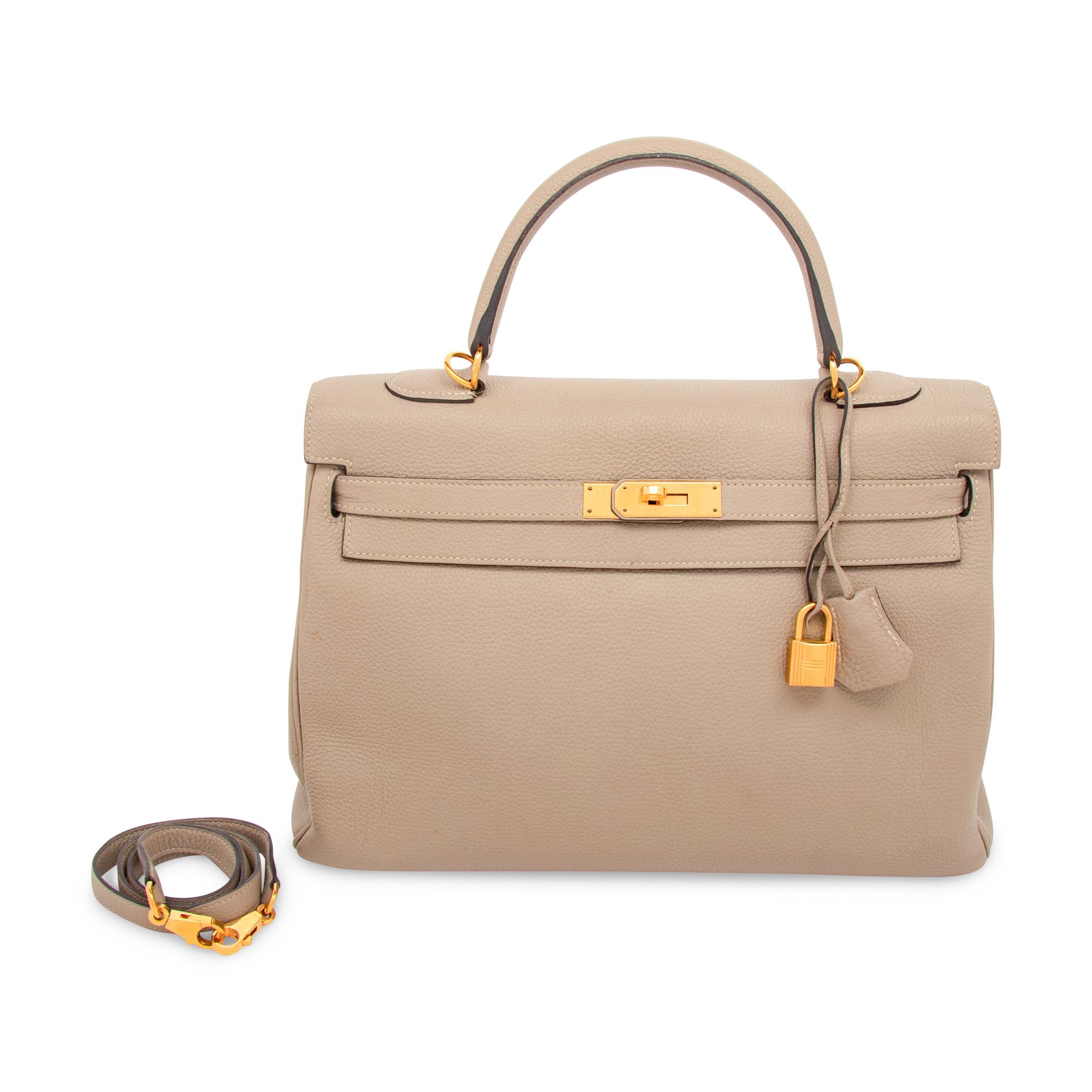HERMÈS, KELLY 35 IN GRIS TOURTERELLE TOGO