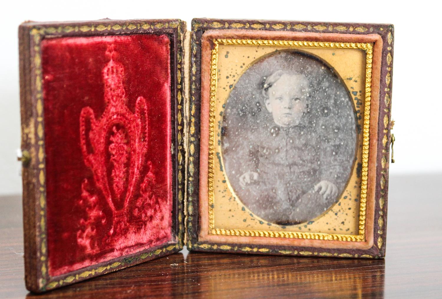 An American Tin Type of a Boy Length 3 inches. — 19TH CENTURY