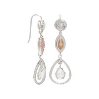 PINK DIAMOND AND DIAMOND EARRINGS