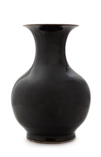 A Chinese Monochrome Iron Dust Glazed Vase Height 13 1/8 inches. — 18TH CENTURY