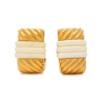 White Coral and Yellow Gold Earrings