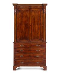 A Bench-Made George III Style Linen Press by Trosby Furniture