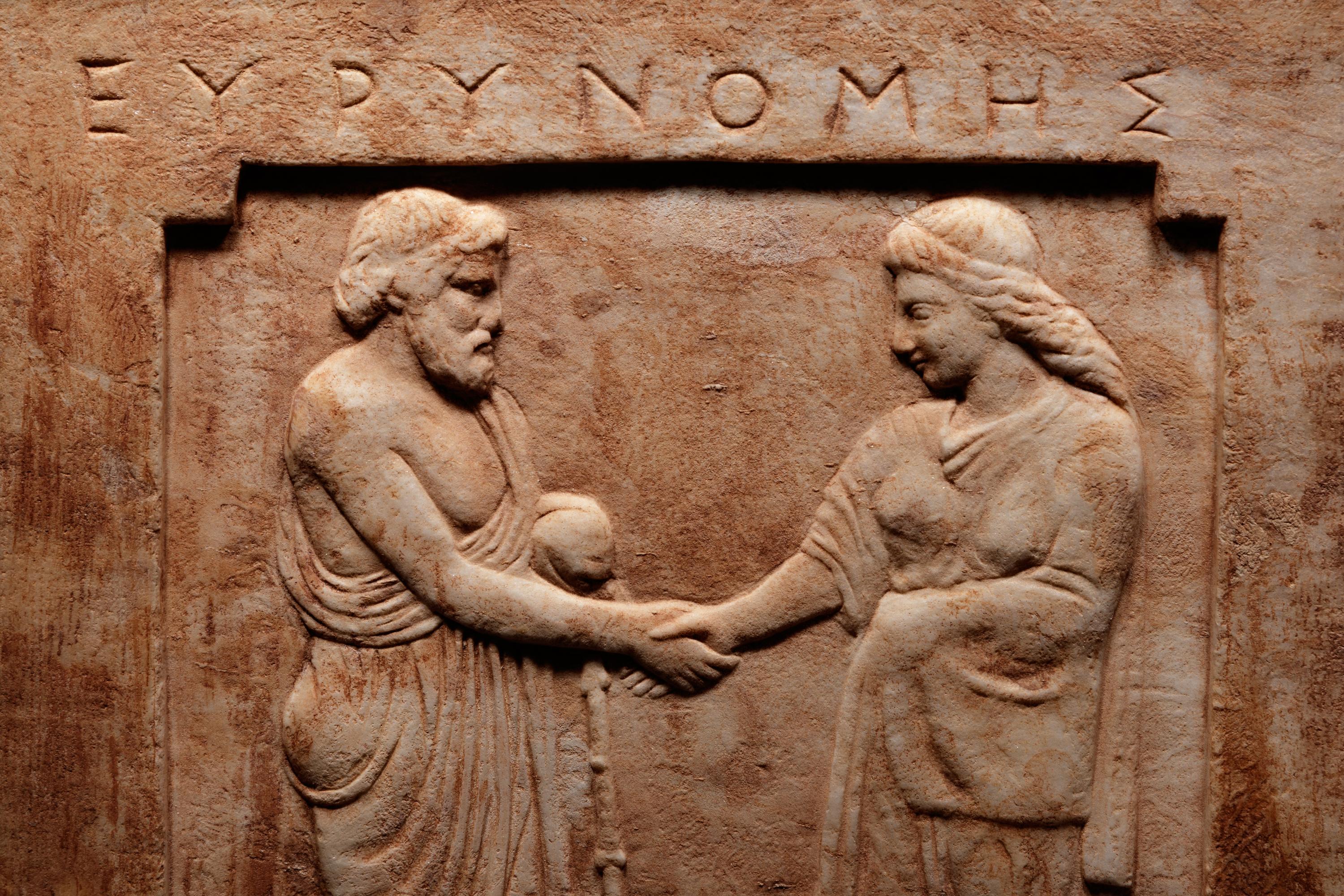 A Greek Marble Funerary Stele of Eurynome