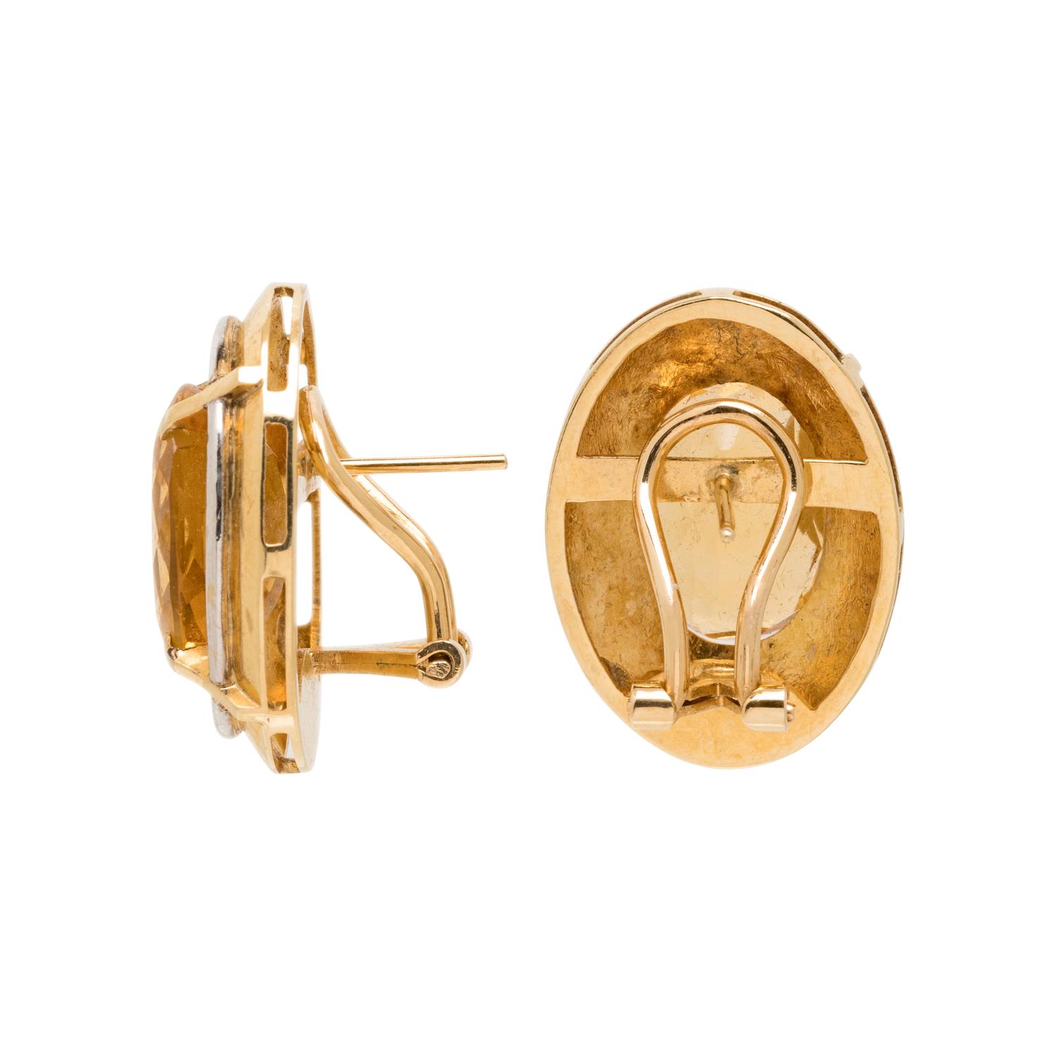 BICOLOR GOLD AND CITRINE EARRINGS