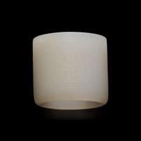 A Chinese white jade archer's ring inscribed with poem 白玉詩文扳指