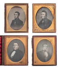 [EARLY PHOTOGRAPHY]. 13 half plate daguerreotypes of men of varying ages.