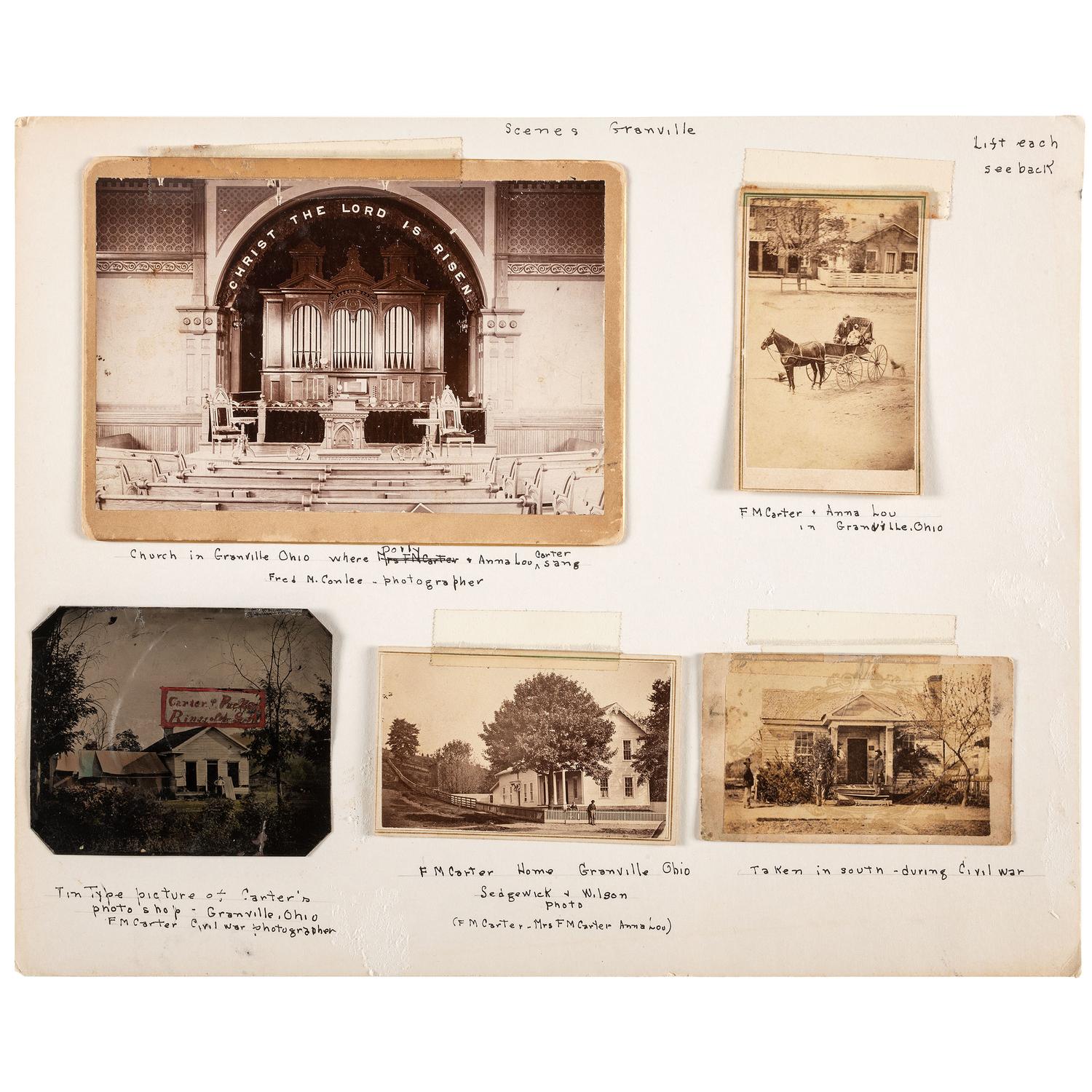 [CIVIL WAR]. Archive of photographs and ephemera related to Civil War photographer F.M. Carter, including: