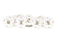 A Set of Ten Herend Rothschild Bird Porcelain Salad Plates