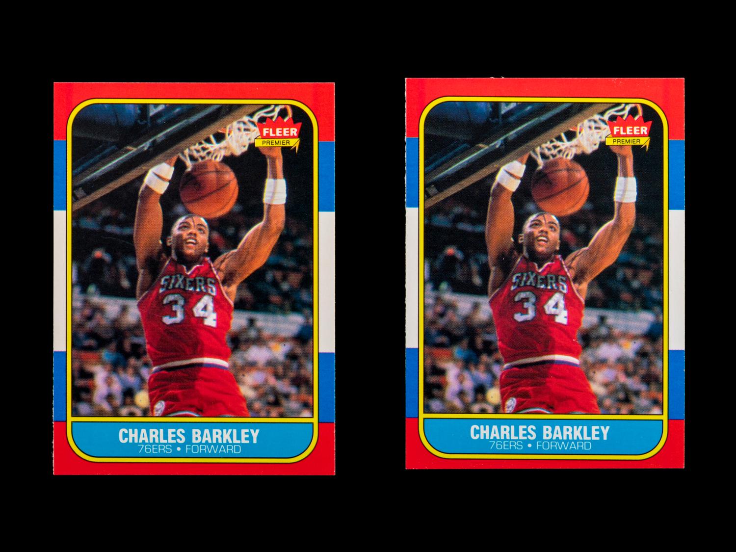 A Group of Two 1986 Fleer Charles Barkley Rookie Basketball Cards,