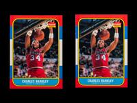 A Group of Two 1986 Fleer Charles Barkley Rookie Basketball Cards,
