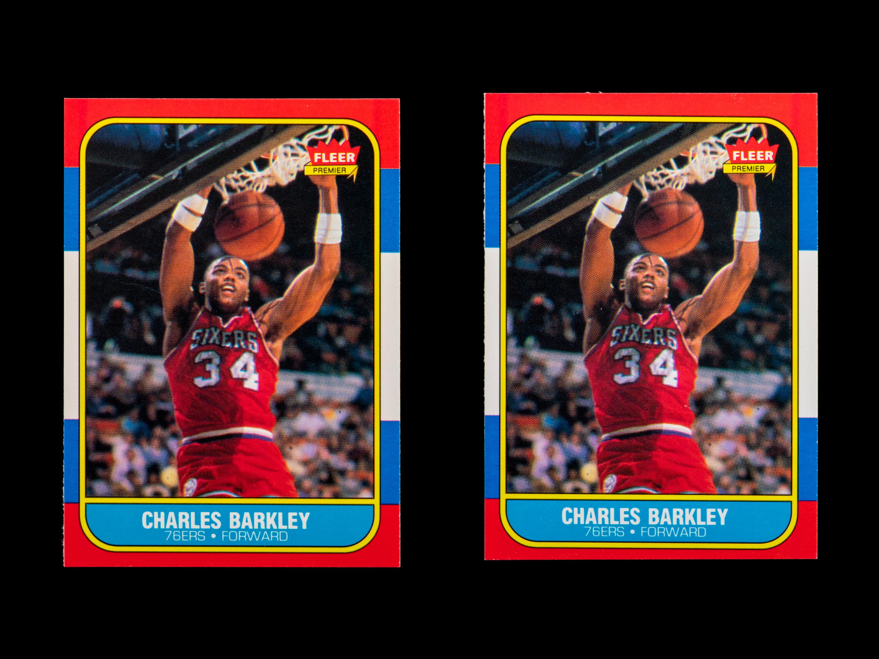 A Group of Two 1986 Fleer Charles Barkley Rookie Basketball Cards,