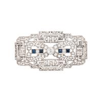 DIAMOND AND SAPPHIRE BROOCH