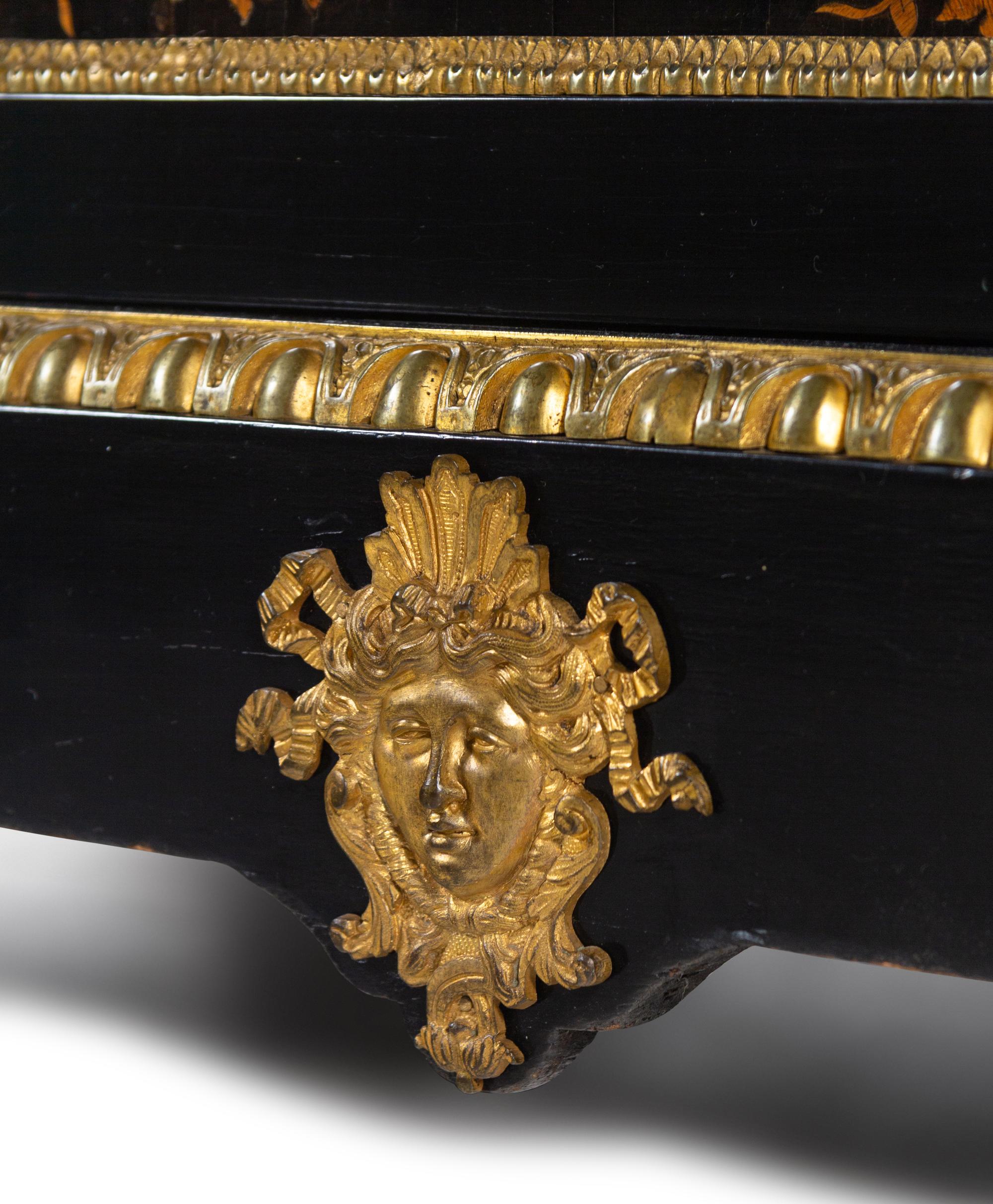 A Napoleon III Style Gilt Bronze Mounted Marquetry Cabinet