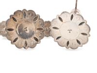 Pair of Heavily Stamped Silver Candelabras
