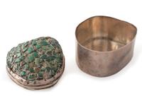 Pueblo or Navajo Sterling Silver and Turquoise Lidded Box