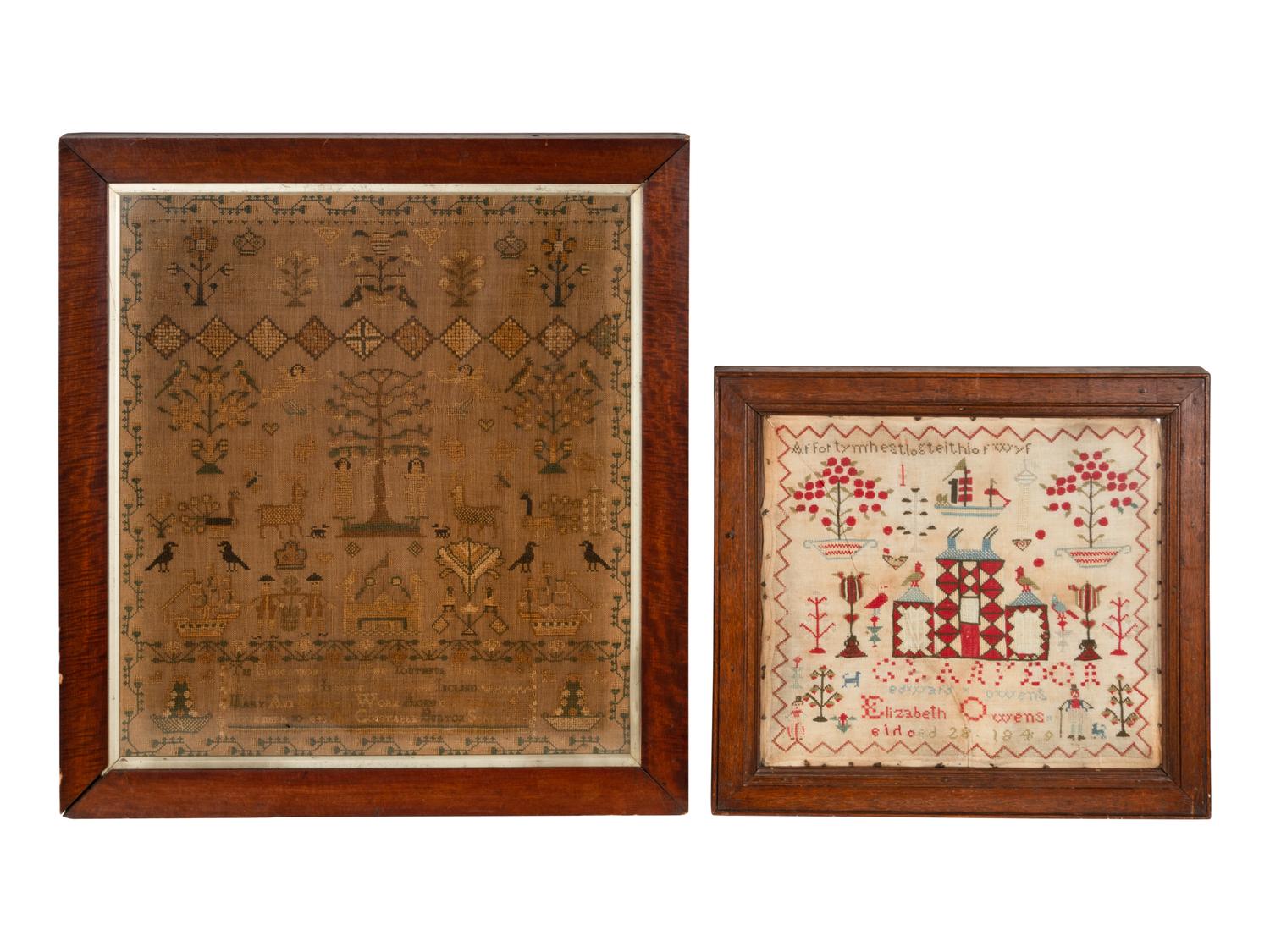 Two American Needlework Samplers