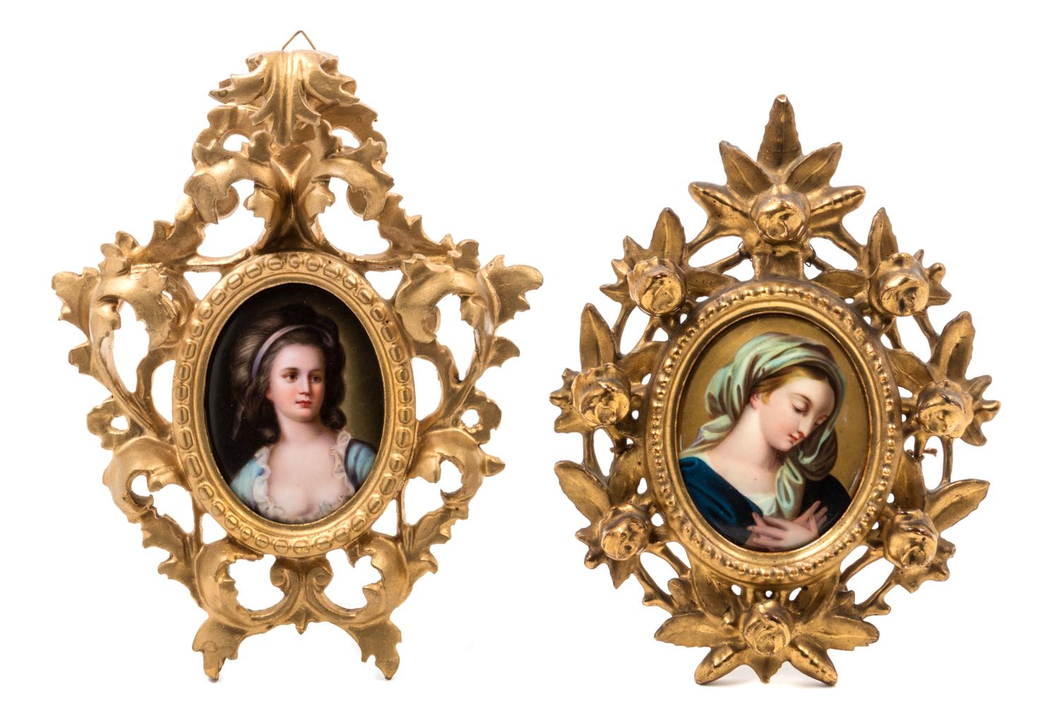 Two German Porcelain Plaques Larger 3 1/4 x 2 5/8 inches. — 19TH/20TH CENTURY