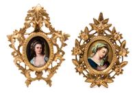 Two German Porcelain Plaques Larger 3 1/4 x 2 5/8 inches. — 19TH/20TH CENTURY