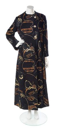 A Black Patterned Evening Coat,