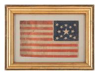 [FLAGS & PATRIOTIC TEXTILES]. 13-star American parade flag, ca 1876.