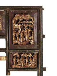 A Chinese Carved and Painted Panel