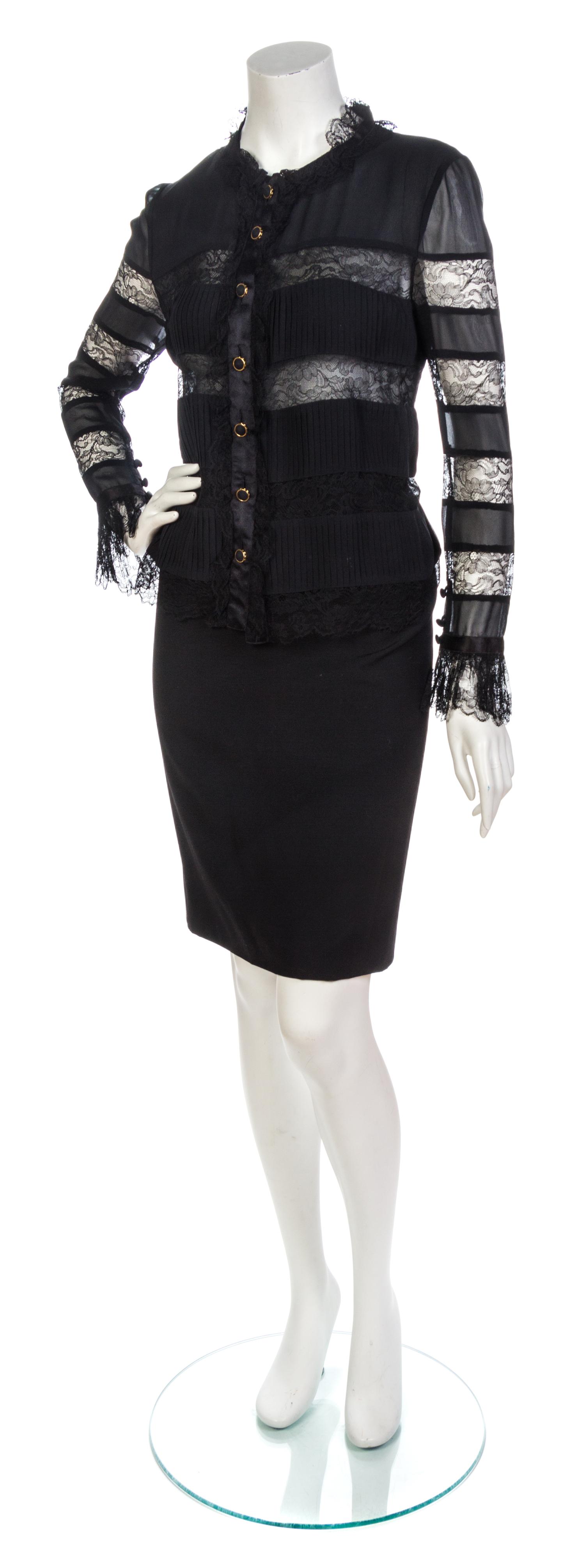 A Group of Chanel Black Silk Separates,