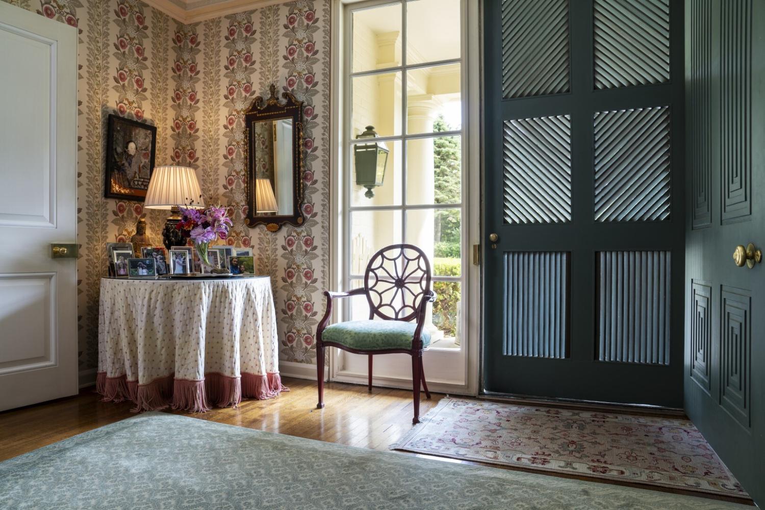 An English Pine Chest of Drawers and an Associated Dressing Mirror