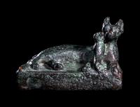 An Egyptian Bronze Cat with Kitten