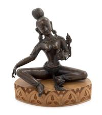 An Indian Bronze Figure of a Deity Height 10 inches.