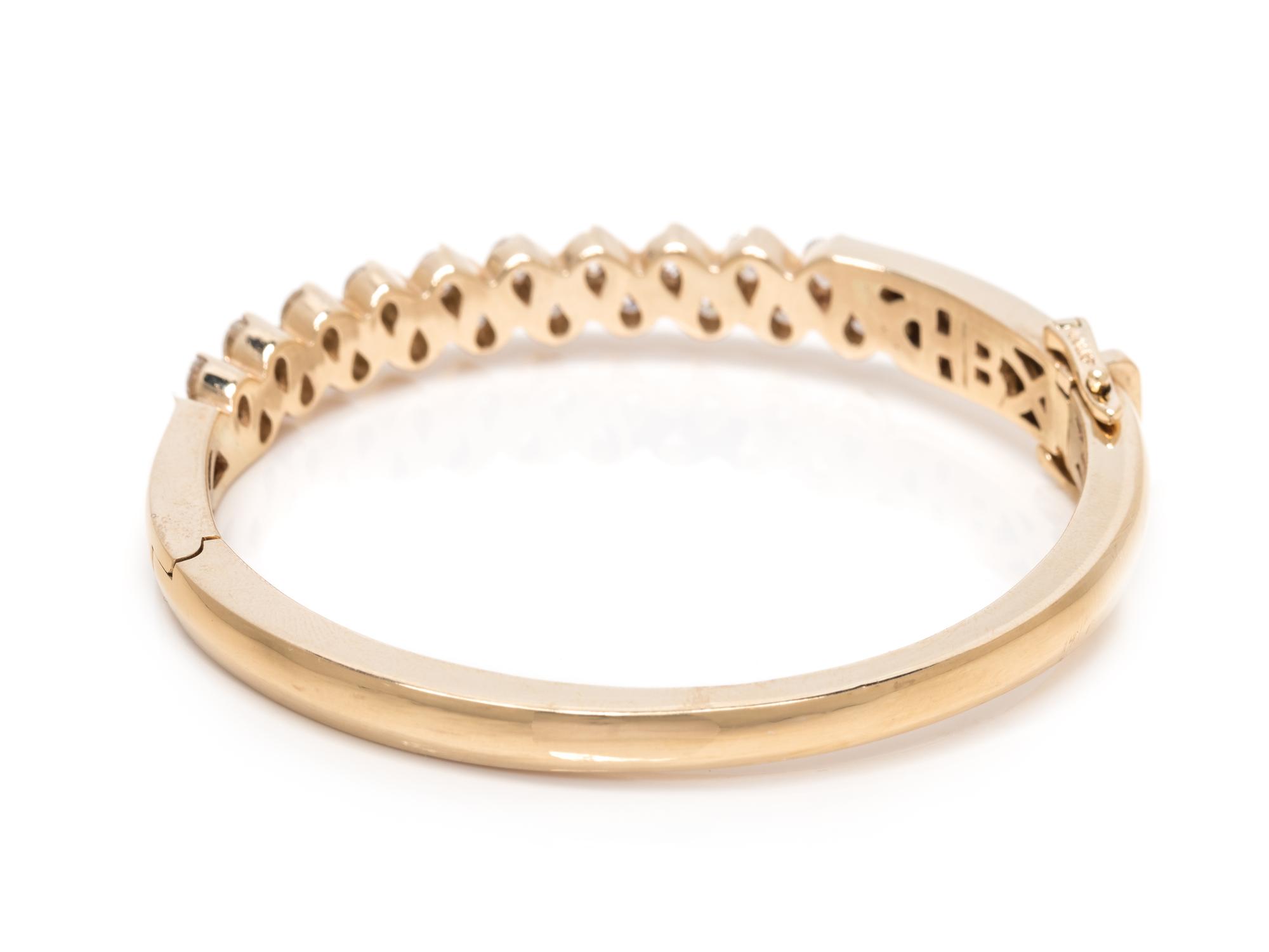 YELLOW GOLD AND DIAMOND BANGLE BRACELET