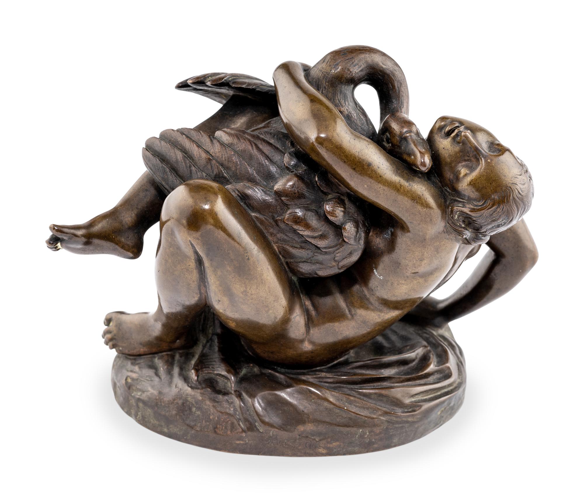 A Continental Bronze Figural Group of Leda and the Swan