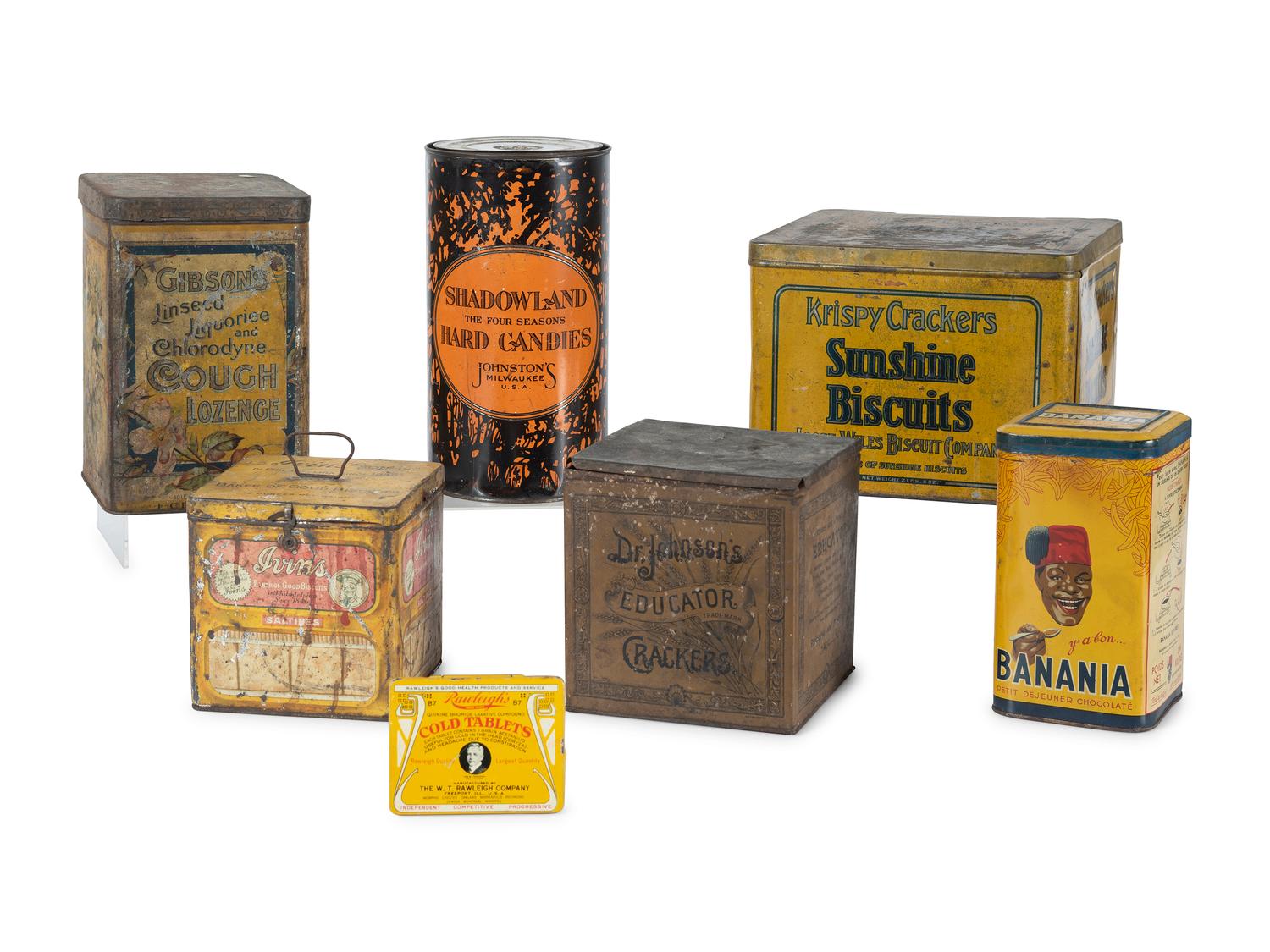 Seven Advertising Biscuit and Candy Tins