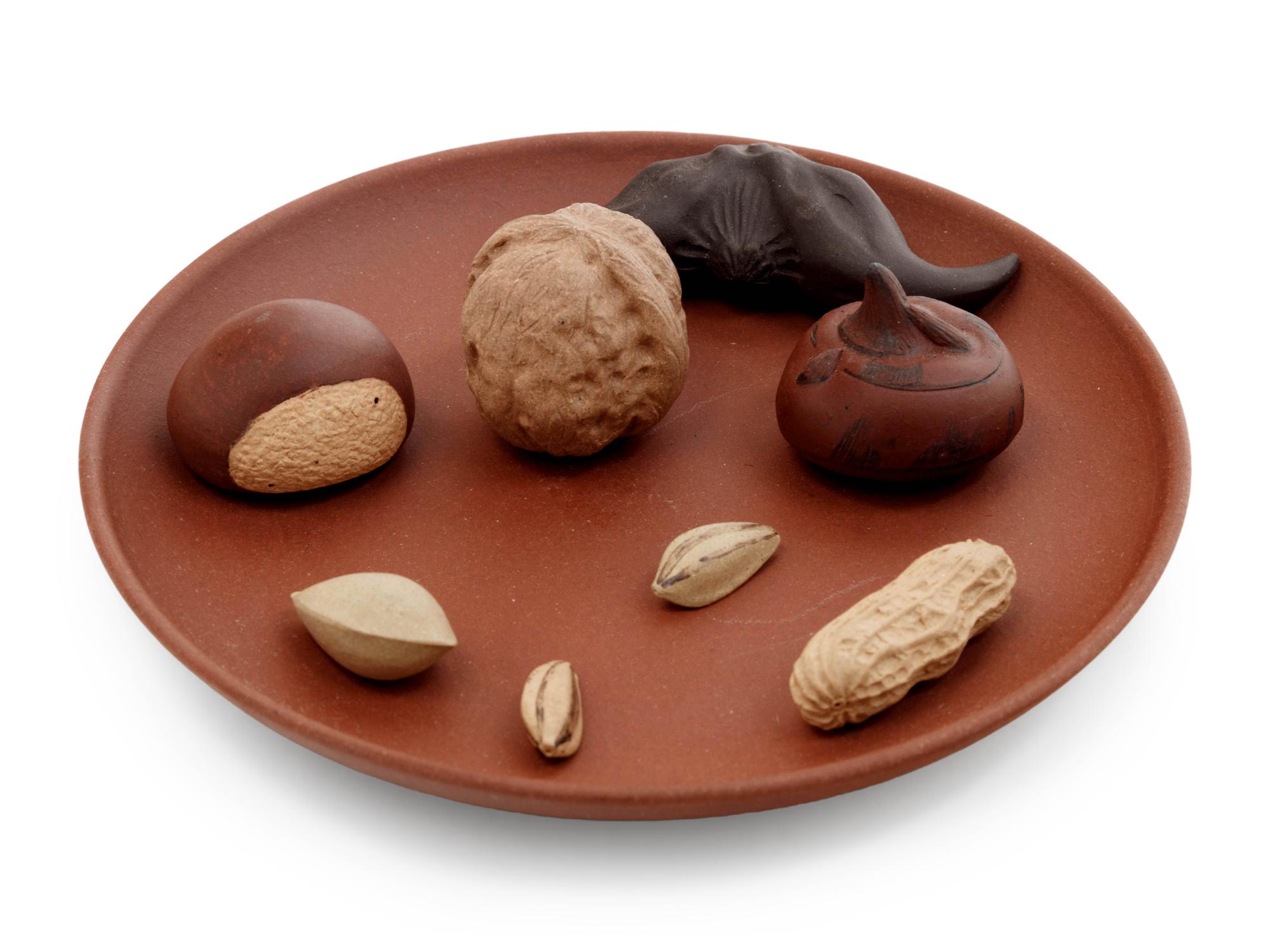 A Set of Chinese Yixing Pottery Models of Fruits