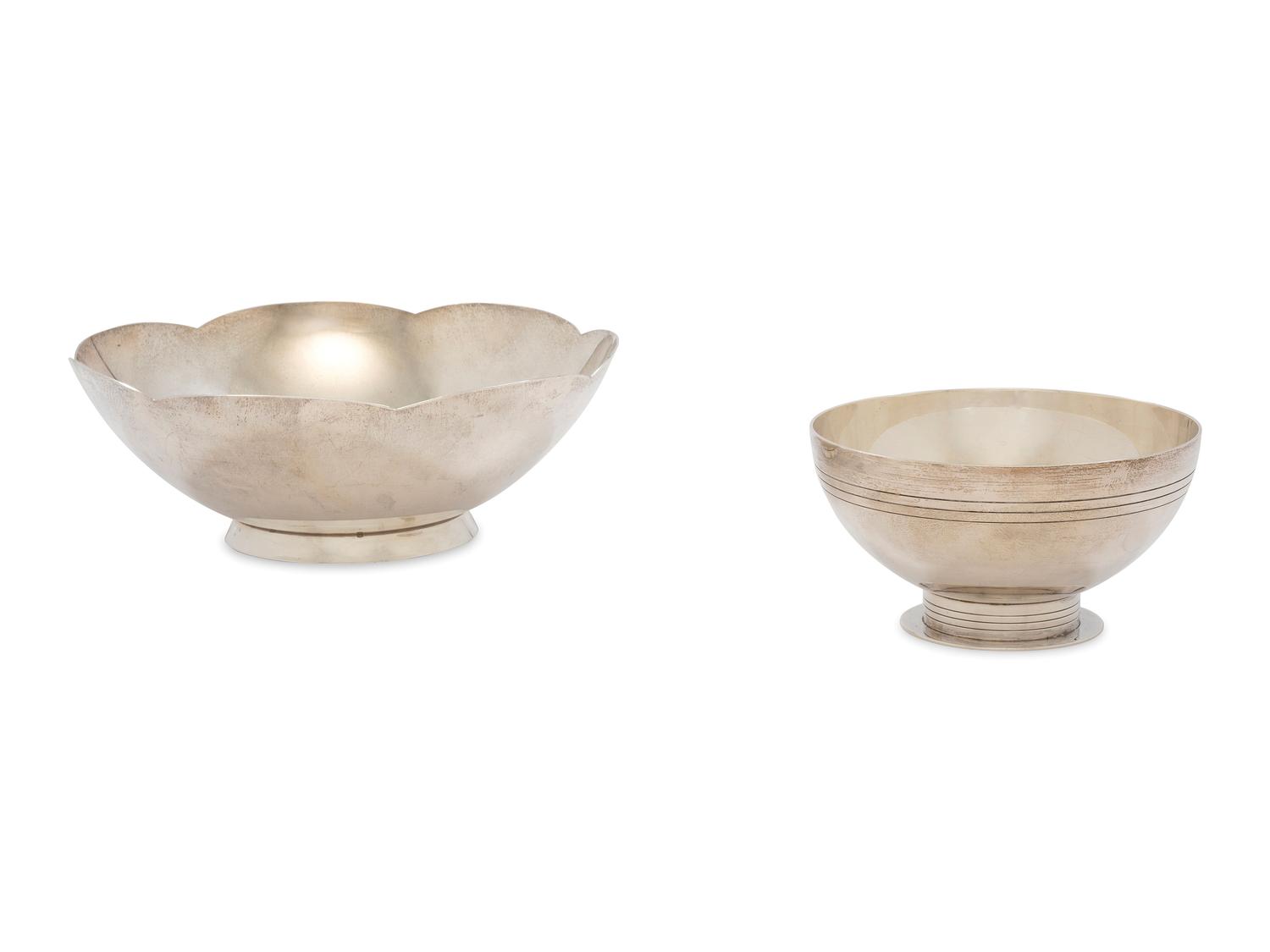 Two Tiffany and Co. Silver Footed Bowls