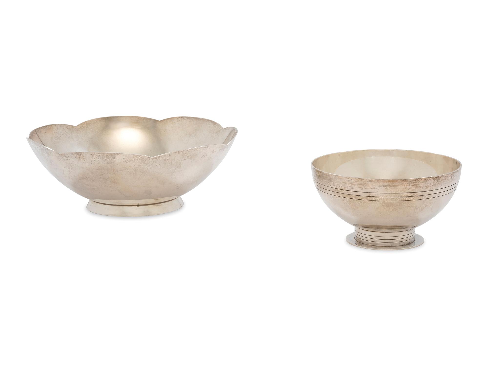 Two Tiffany and Co. Silver Footed Bowls