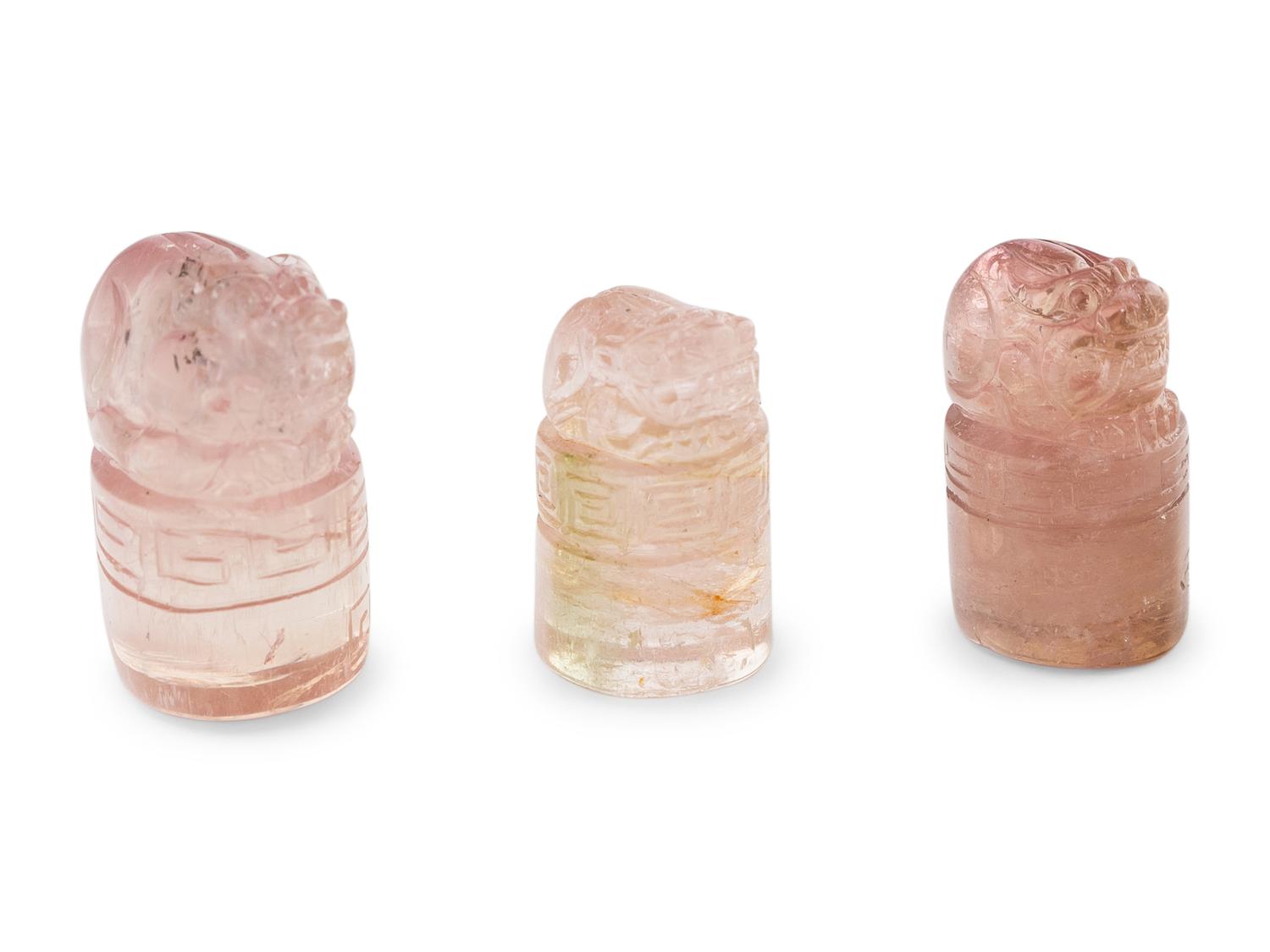 Nine Small Chinese Tourmaline Seals