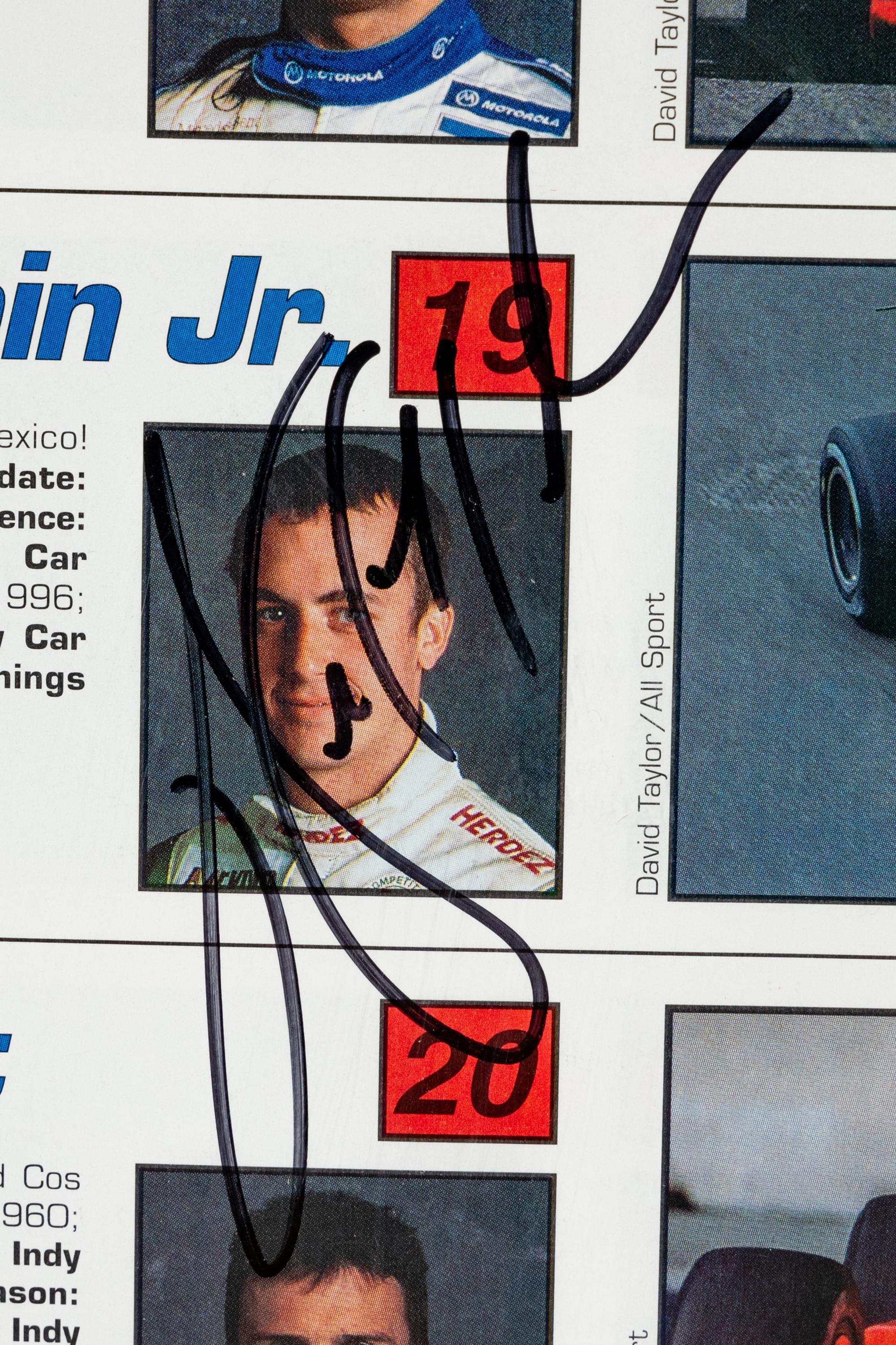A Unique Walter Payton Signed Autograph Auto Racing Display with Tickets