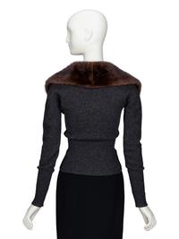 PRADA, FUR COLLAR CARDIGAN