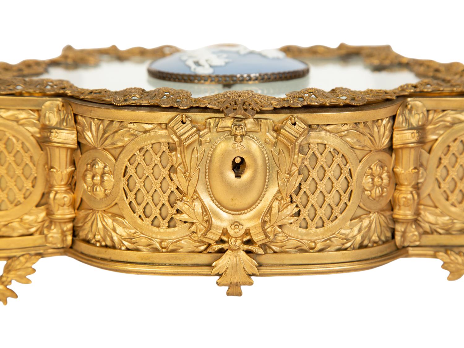 A French Gilt Metal Jewelry Casket