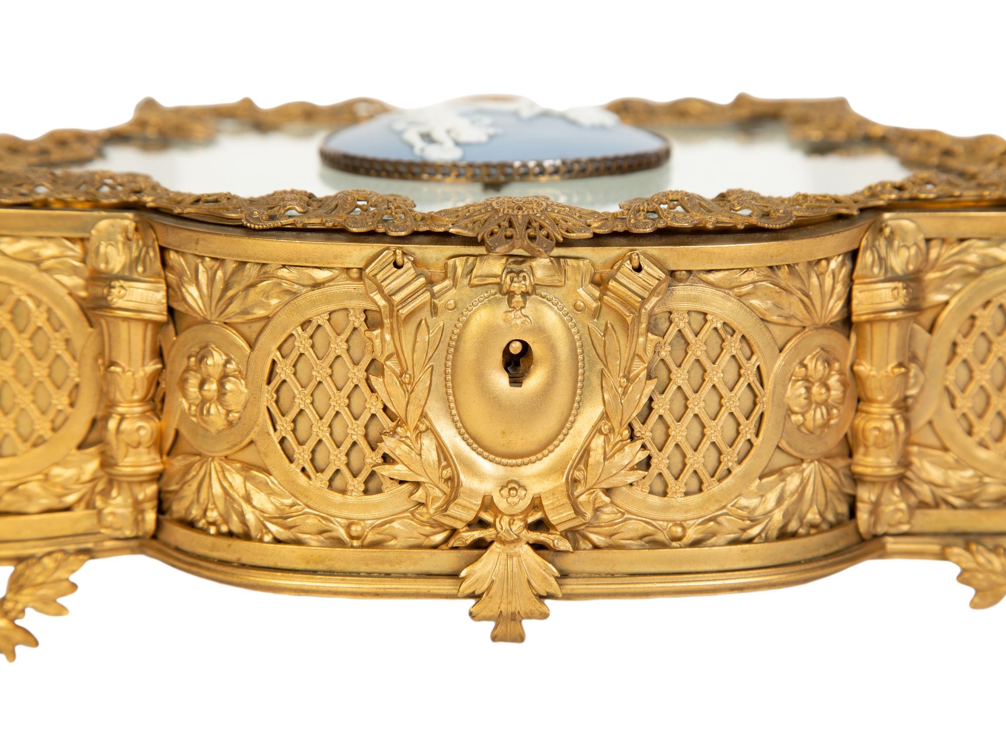 A French Gilt Metal Jewelry Casket