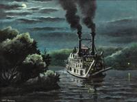 Riverboat at Night (Study)