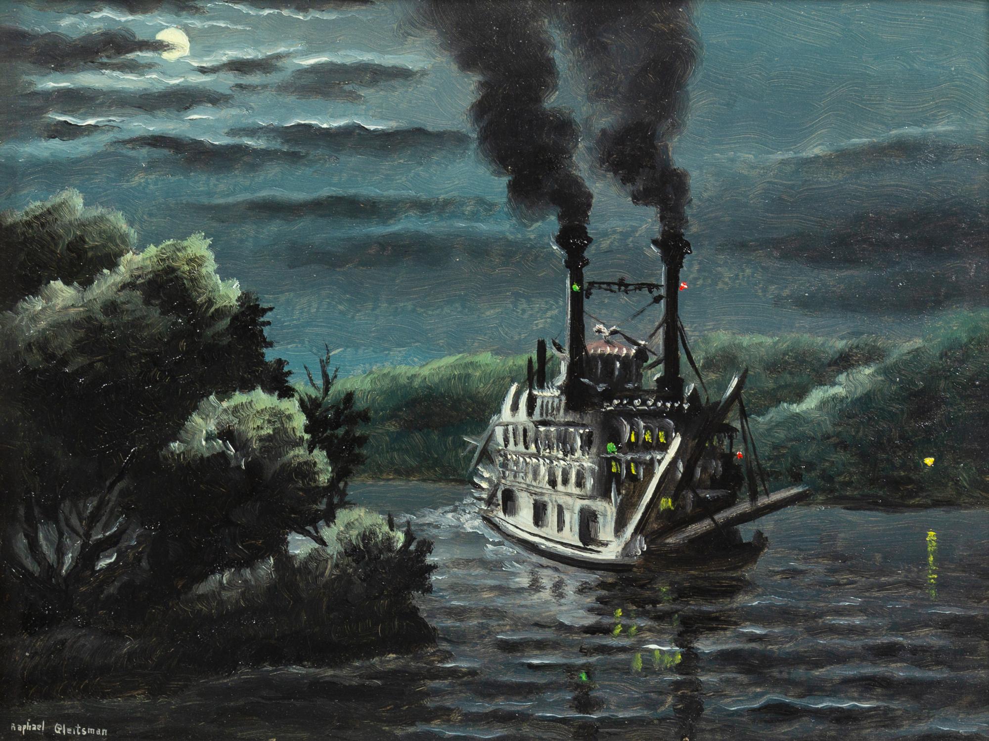 Riverboat at Night (Study)