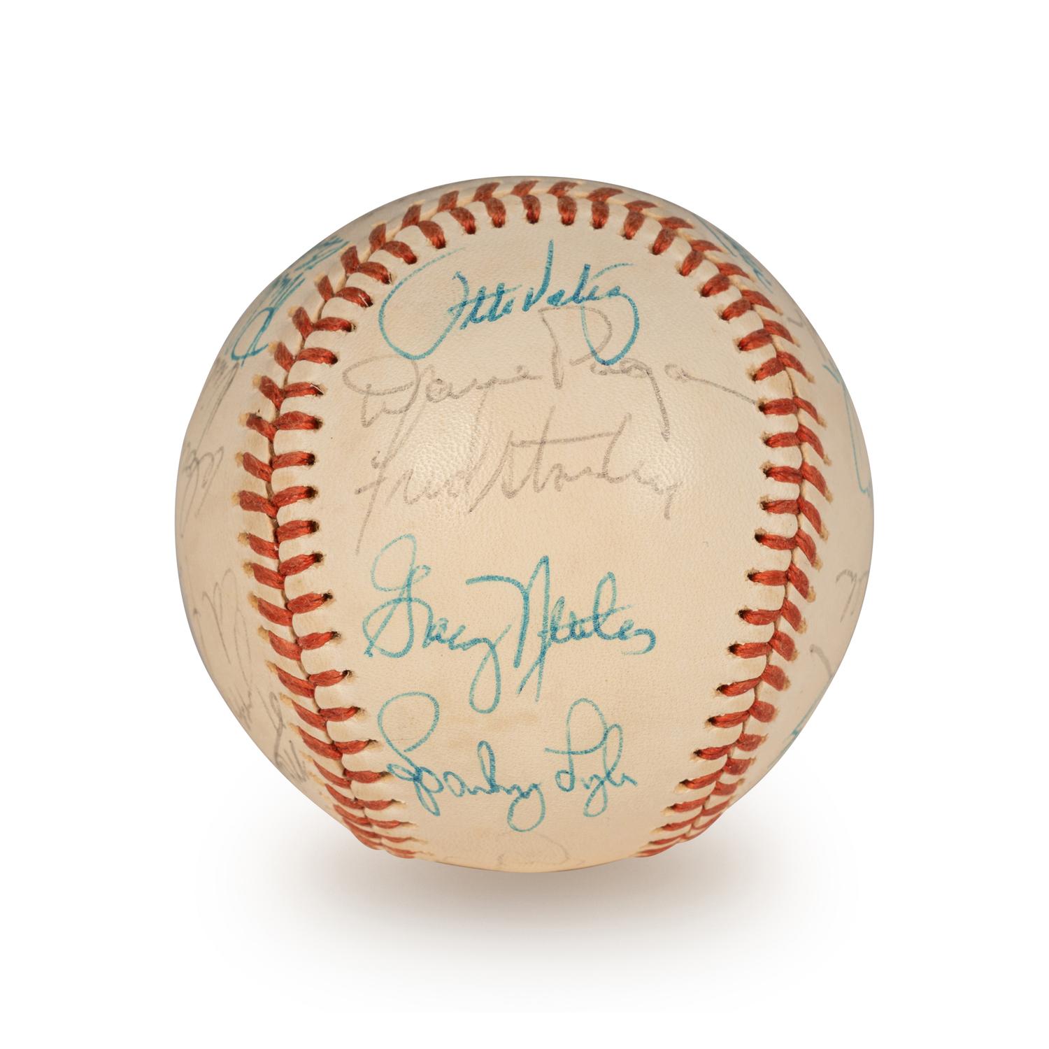A 1976 New York Yankees Team Signed Autograph Baseball Including Thurman Munson and Billy Martin (Beckett Authentication Services Letter BAS Certified)
