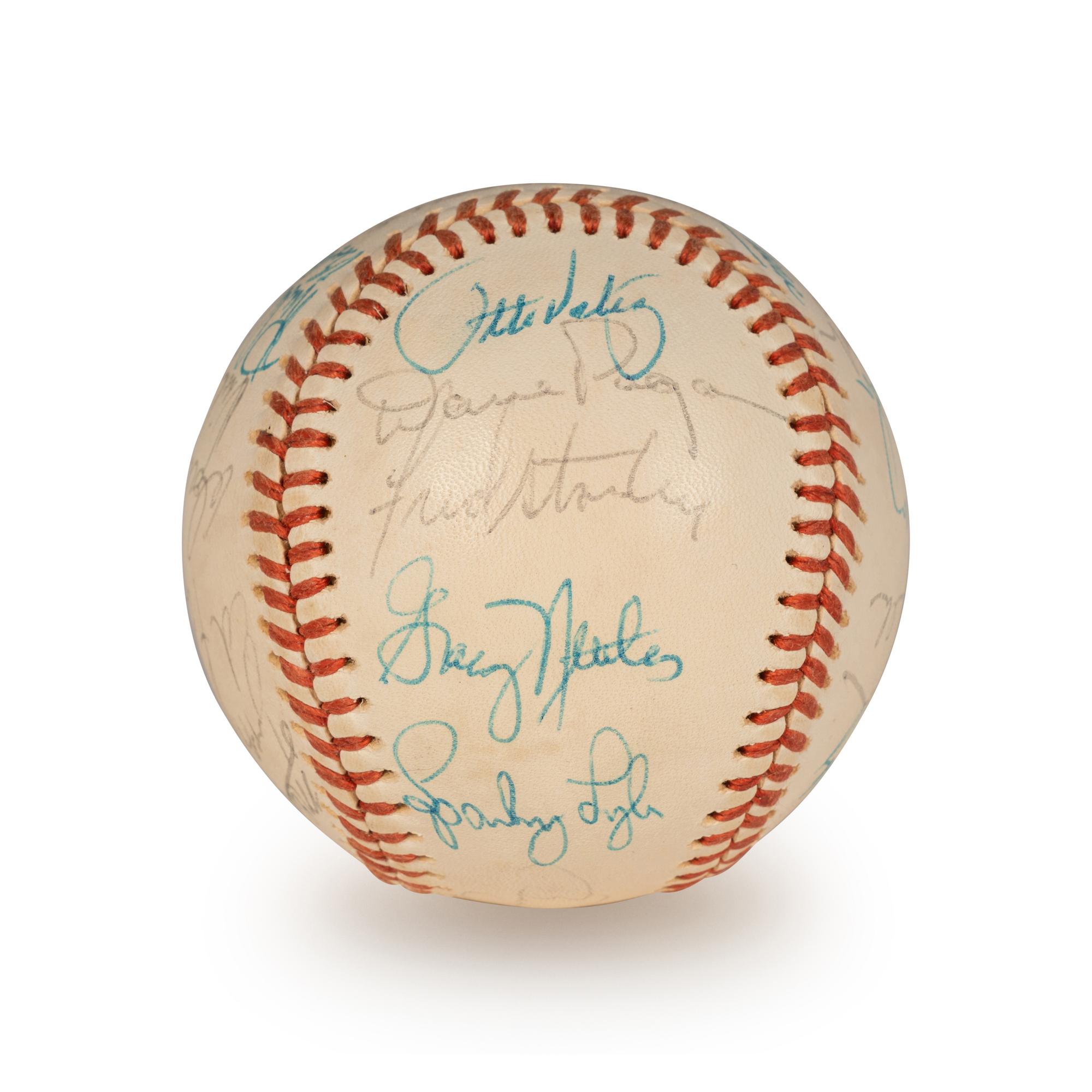 A 1976 New York Yankees Team Signed Autograph Baseball Including Thurman Munson and Billy Martin (Beckett Authentication Services Letter BAS Certified)
