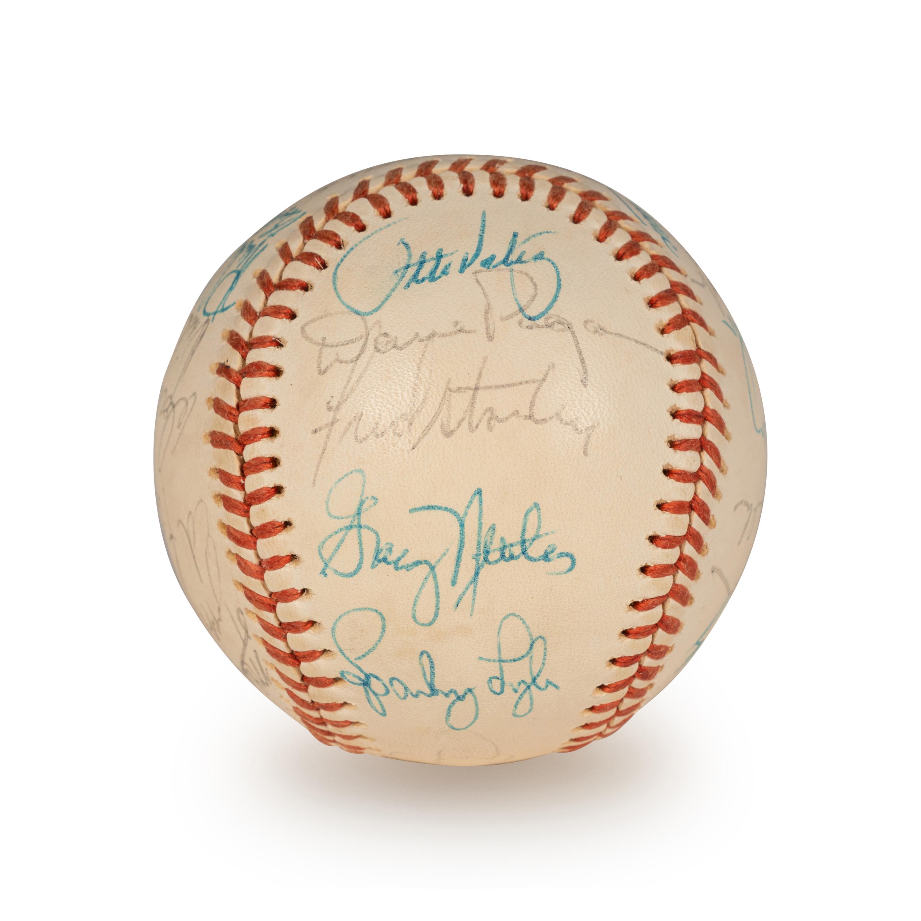 A 1976 New York Yankees Team Signed Autograph Baseball Including Thurman Munson and Billy Martin (Beckett Authentication Services Letter BAS Certified)