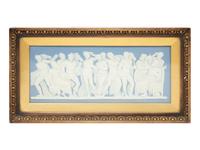 Two Framed Wedgwood Blue Jasperware Plaques