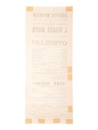 [BOOTH, John Wilkes (1838-1865)]. Boston Museum...J. Wilkes Booth Who Will Appear...in Shakspere's Tragedy of Othello! Boston: F.A. Searle, 1864.