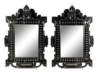 A Pair of Venetian Style Etched Glass Mirrors