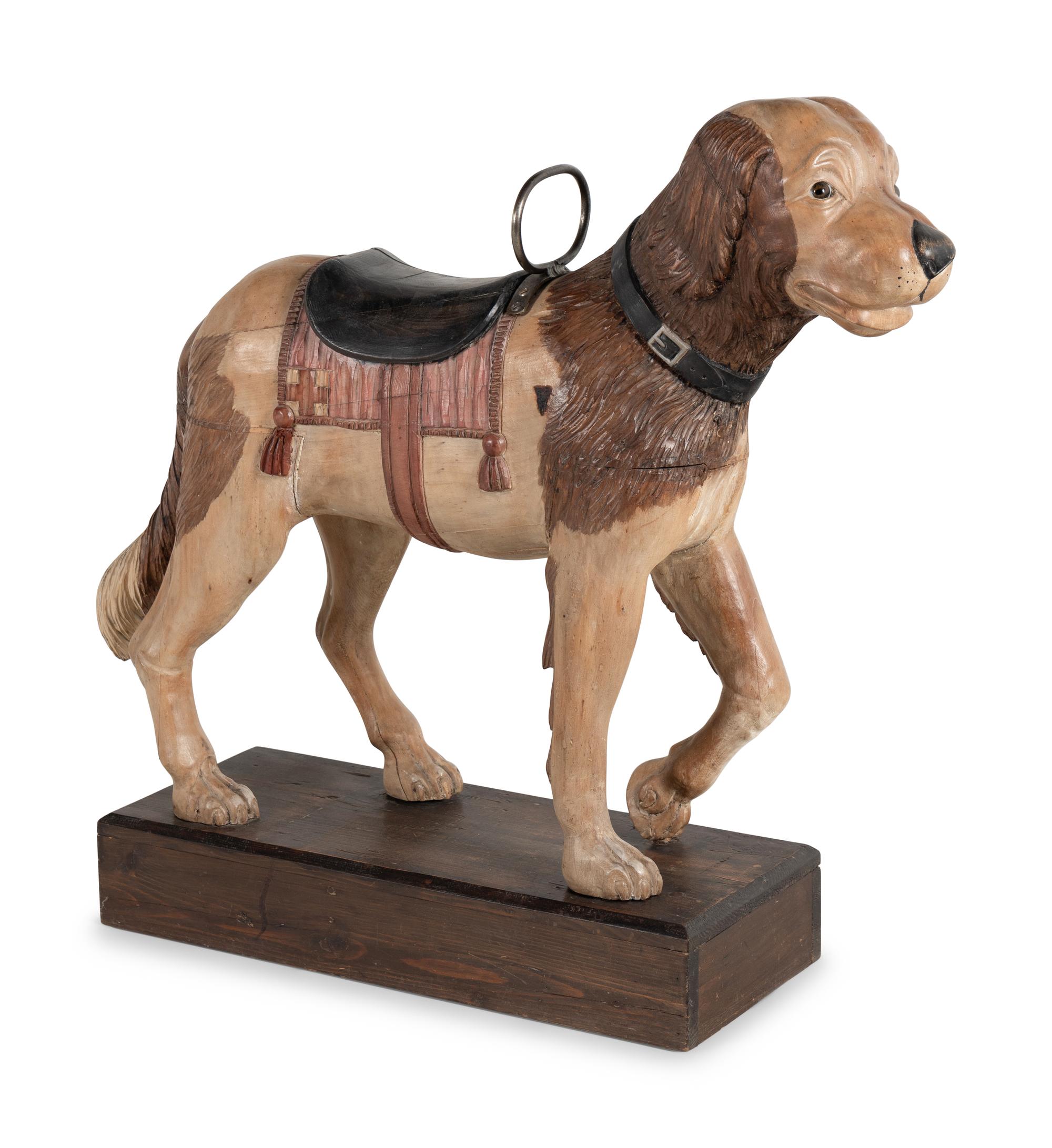 A Carved and Painted Carousel Dog