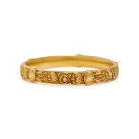 RIKER BROTHERS, ART NOUVEAU, YELLOW GOLD BANGLE BRACELET